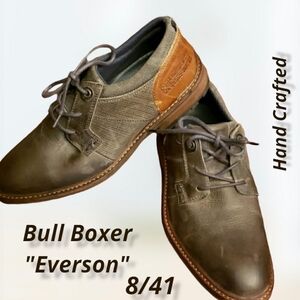 BULL Boxer Everson Hand Crafted Leather Distressed Look 8/41 NWOT